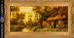 تابلو فرش دستباف شفقی تبریز کلبه بهشتی