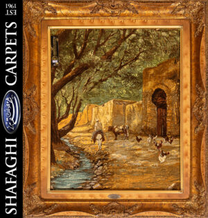 تابلو فرش دستباف شفقی تبریز روستای دل