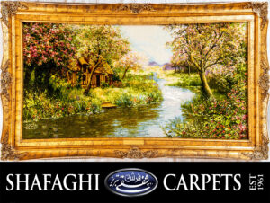 تابلو فرش دستباف شفقی تبریز باغ گیلاس