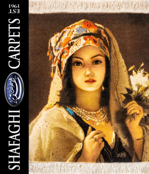 تابلو فرش دستباف شفقی تبریز دختر زیبای مصری